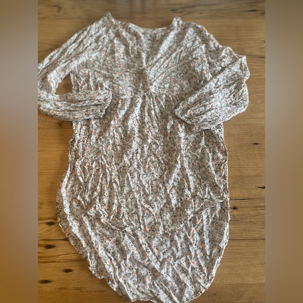 Hinge Cream‎ Ruched 3/4 Sleeve Tunic Women’s Small Preloved